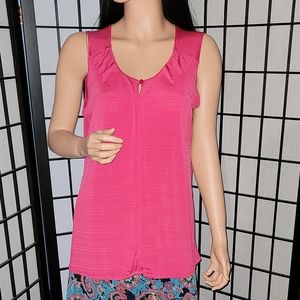 Outfit set Pink top, multi color skirt